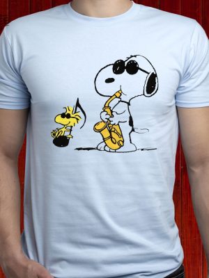 Saxophone Snoopy Tshirt Jazz Snoopy T Shirt Woodstock Tshirt Peanuts Shirt Snoopy Tee Charlie Brown Tshirt Snoopy Christmas Sweatshirt Charlie Brown Shirt Snoopy Shirt Womens revetee 2