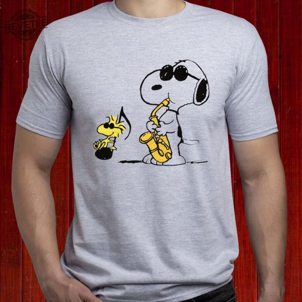 Saxophone Snoopy Tshirt Jazz Snoopy T Shirt Woodstock Tshirt Peanuts Shirt Snoopy Tee Charlie Brown Tshirt Snoopy Christmas Sweatshirt Charlie Brown Shirt Snoopy Shirt Womens revetee 3