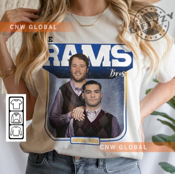 Matthew Stafford Puka Nacua Los Angeles Football Shirt The Rams Bros Funny Sweatshirt Christmas Gift Hoodie Trending Unisex Tshirt Football Fan 90S Gift giftyzy 2