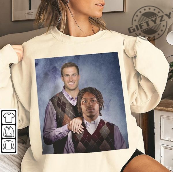 Justin Jefferson Kirk Cousins Minnesota Football Shirt Funny Tshirt Christmas Gift Hoodie Fathers Day Unisex Sweatshirt Football Fan Gift giftyzy 4