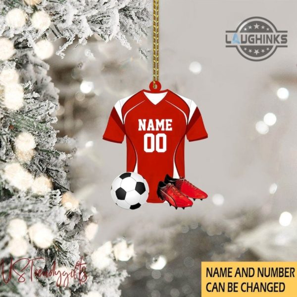 soccer christmas ornament woodern shaped personalized soccer player ornament custom name and number soccer ball christmas ornament xmas tree decoration gift laughinks 3