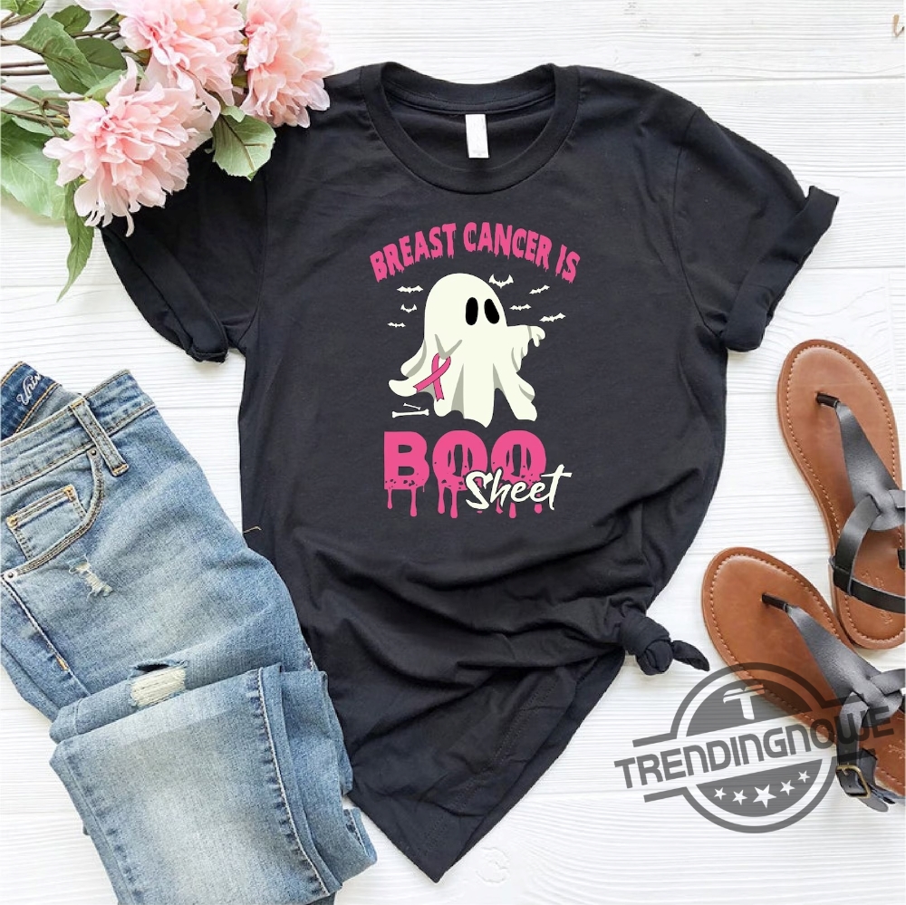 Breast Cancer Is Boo Sheet Shirt Halloween Gift Shirt Funny Cancer Shirt Breast Cancer Halloween Shirt Cancer Warrior Tee