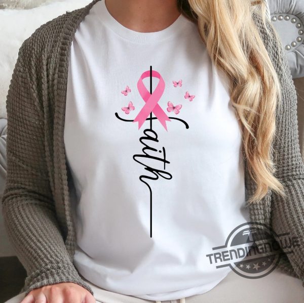 Faith Breast Cancer Shirt Support Breast Cancer Tshirt Breast Cancer Warrior Shirt Cancer Awareness Tshirt Cancer Warrior Shirt trendingnowe 1