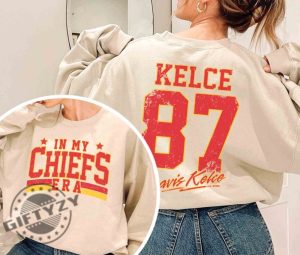 In My Chiefs Era Shirt Vintage Travis Kelce Tshirt America Football Sweatshirt Football Fan Gifts Trending Hoodie Travis Kelce The Eras Tour Shirt giftyzy 3