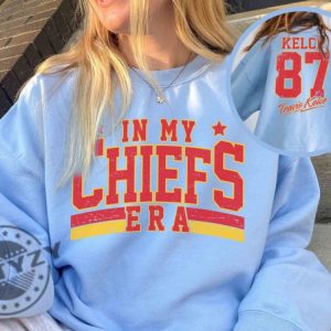 In My Chiefs Era Shirt Vintage Travis Kelce Tshirt America Football Sweatshirt Football Fan Gifts Trending Hoodie Travis Kelce The Eras Tour Shirt giftyzy 4