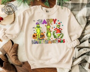 Halloween Thanksgiving Christmas Shirt Happy Hallothanksmas Sweatshirts Canadian Thanksgiving Funny Thanksgiving Shirts Boys Thanksgiving Shirt Hallothanksmas Shirt New revetee 1