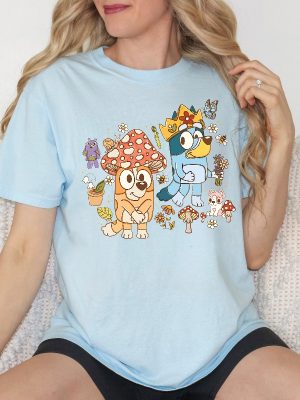 Bluey Mushroom World Shirt Bingo Mushroom Shirt King Bluey Shirt Cute Bluey And Bingo Shirt 2023 Bluey King Shirt Mushroom Shirt Bluey Dad Hoodie Unique revetee 2