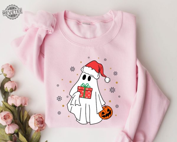 Ghost Santa Sweatshirt Christmas Ghost Gift Christmas Sweatshirt Christmas Ghost Ghost Santa Christmas Gift Ideas Funny Christmas Sweatshirt Unique revetee 2