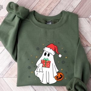 Ghost Santa Sweatshirt Christmas Ghost Gift Christmas Sweatshirt Christmas Ghost Ghost Santa Christmas Gift Ideas Funny Christmas Sweatshirt Unique revetee 3