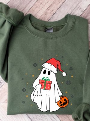 Ghost Santa Sweatshirt Christmas Ghost Gift Christmas Sweatshirt Christmas Ghost Ghost Santa Christmas Gift Ideas Funny Christmas Sweatshirt Unique revetee 3