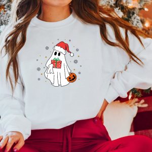 Ghost Santa Sweatshirt Christmas Ghost Gift Christmas Sweatshirt Christmas Ghost Ghost Santa Christmas Gift Ideas Funny Christmas Sweatshirt Unique revetee 4