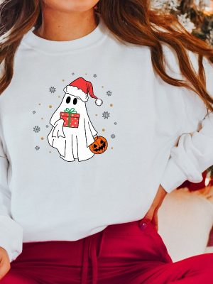 Ghost Santa Sweatshirt Christmas Ghost Gift Christmas Sweatshirt Christmas Ghost Ghost Santa Christmas Gift Ideas Funny Christmas Sweatshirt Unique revetee 4