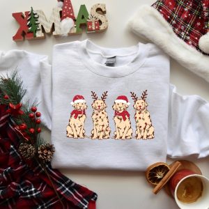 Christmas Dog Sweatshirt Christmas Golden Retriever Shirt Dog Christmas Sweatshirt Christmas Sweater Christmas Shirt Christmas Gift Hoodie Sweatshirt Unique revetee 3