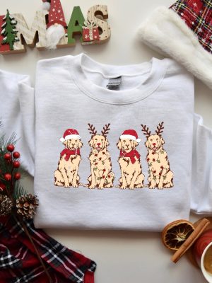 Christmas Dog Sweatshirt Christmas Golden Retriever Shirt Dog Christmas Sweatshirt Christmas Sweater Christmas Shirt Christmas Gift Hoodie Sweatshirt Unique revetee 3