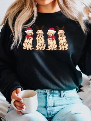 Christmas Dog Sweatshirt Christmas Golden Retriever Shirt Dog Christmas Sweatshirt Christmas Sweater Christmas Shirt Christmas Gift Hoodie Sweatshirt Unique revetee 4