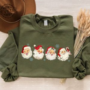 Retro Santa Claus Shirt Cheerful Santa Shirt Santa Merry Christmas Shirt Funny Christmas Shirt Santa Claus Shirt Hoodie Sweatshirt Long Sleeve Shirt Unique revetee 2