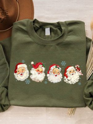 Retro Santa Claus Shirt Cheerful Santa Shirt Santa Merry Christmas Shirt Funny Christmas Shirt Santa Claus Shirt Hoodie Sweatshirt Long Sleeve Shirt Unique revetee 2