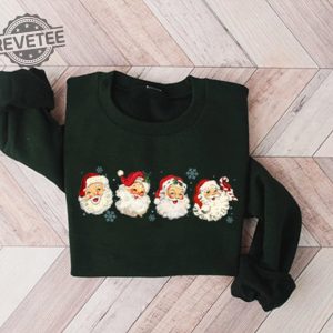 Retro Santa Claus Shirt Cheerful Santa Shirt Santa Merry Christmas Shirt Funny Christmas Shirt Santa Claus Shirt Hoodie Sweatshirt Long Sleeve Shirt Unique revetee 3