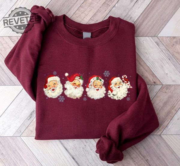 Retro Santa Claus Shirt Cheerful Santa Shirt Santa Merry Christmas Shirt Funny Christmas Shirt Santa Claus Shirt Hoodie Sweatshirt Long Sleeve Shirt Unique revetee 4