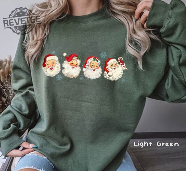 Retro Santa Claus Shirt Cheerful Santa Shirt Santa Merry Christmas Shirt Funny Christmas Shirt Santa Claus Shirt Hoodie Sweatshirt Long Sleeve Shirt Unique revetee 5