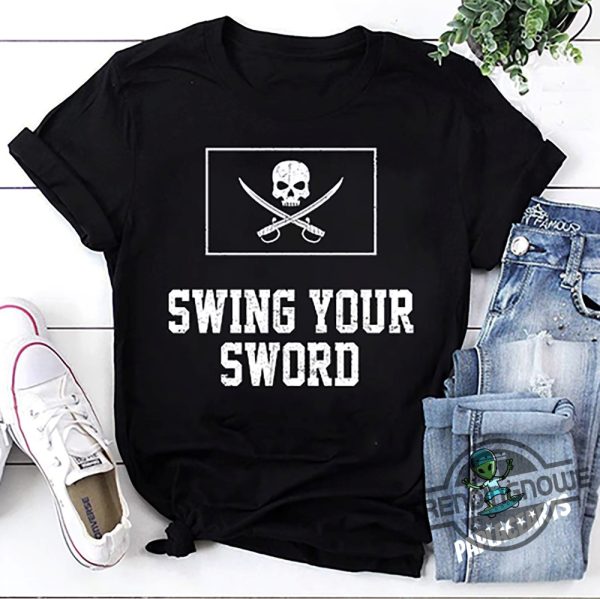 Swing Your Sword Shirt Skull Shirt Swing Your Sword Team Leach Shirt Mike Leach Swing Your Sword Shirt RIP Mike Leach T Shirt trendingnowe.com 1