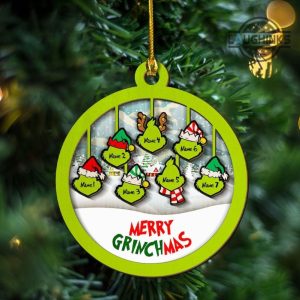 grinch family ornament wooden grinch christmas ornaments personalized funny grinch faces merry grinchmas xmas tree decorations grinch hand with ornament laughinks 5
