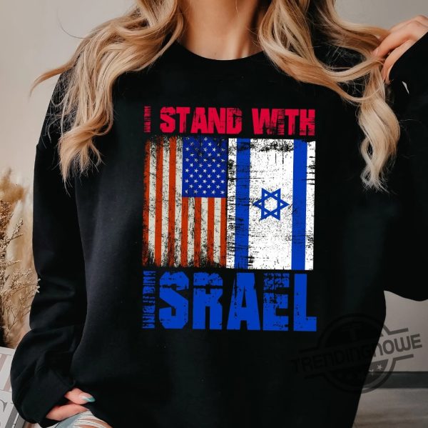 Israel Shirt I Stand with Israel Shirt Support Israel T Shirt Israel T Shirt Israel USA flags Shirt Pray for Israel Shirt trendingnowe.com 2