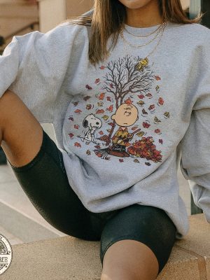 Fall Snoopy Sweatshirt Halloween Unisex Shirt Snoopy Autumn Leaves Pumpkin Sweatshirt Snoopy Christmas Shirt Peanuts Hoodie Snoopy Joe Cool Joe Cool Snoopy revetee 2