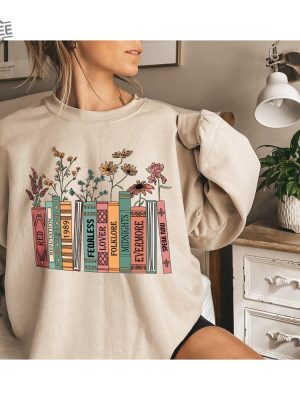 Albums As Books Sweatshirt Trendy Aesthetic For Book Lovers Crewneck Sweater Taylor Swift Folklore Shirt Taylor Swift Chiefs Shirt Taylor Swift T Shirt Ideas Taylor Swift Red T Shirt revetee 3