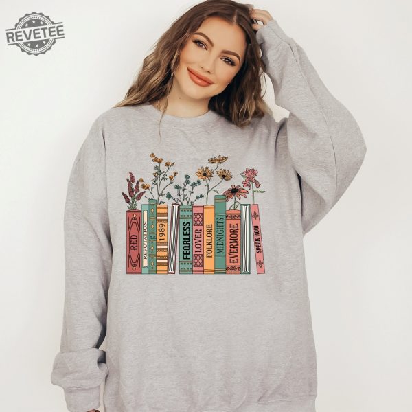 Albums As Books Sweatshirt Trendy Aesthetic For Book Lovers Crewneck Sweater Taylor Swift Folklore Shirt Taylor Swift Chiefs Shirt Taylor Swift T Shirt Ideas Taylor Swift Red T Shirt revetee 4