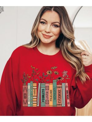 Albums As Books Sweatshirt Trendy Aesthetic For Book Lovers Crewneck Sweater Taylor Swift Folklore Shirt Taylor Swift Chiefs Shirt Taylor Swift T Shirt Ideas Taylor Swift Red T Shirt revetee 6