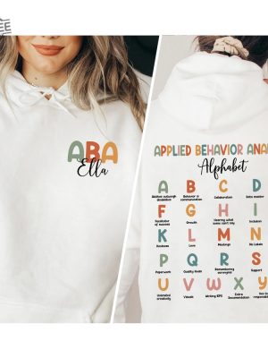 Custom Name Applied Behavior Analysis Alphabet Shirt Aba Shirt Aba Therapist Shirt Aba Therapy Shirt Behavior Analyst Shirt Inclusion revetee 2