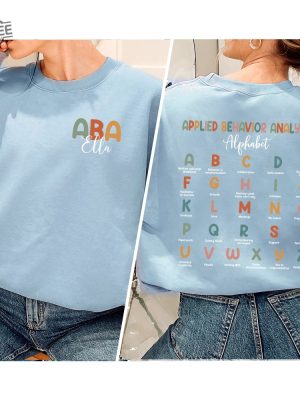 Custom Name Applied Behavior Analysis Alphabet Shirt Aba Shirt Aba Therapist Shirt Aba Therapy Shirt Behavior Analyst Shirt Inclusion revetee 3