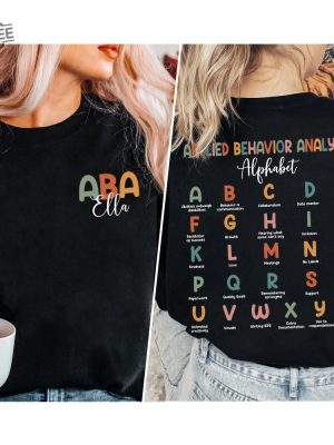 Custom Name Applied Behavior Analysis Alphabet Shirt Aba Shirt Aba Therapist Shirt Aba Therapy Shirt Behavior Analyst Shirt Inclusion revetee 4