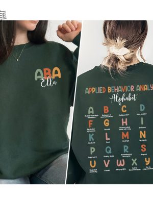 Custom Name Applied Behavior Analysis Alphabet Shirt Aba Shirt Aba Therapist Shirt Aba Therapy Shirt Behavior Analyst Shirt Inclusion revetee 5