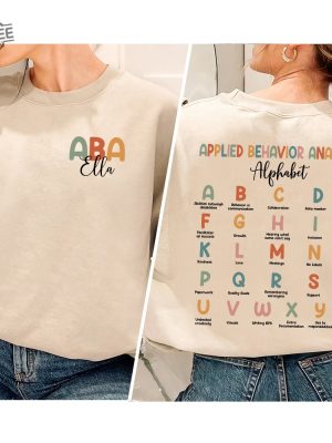 Custom Name Applied Behavior Analysis Alphabet Shirt Aba Shirt Aba Therapist Shirt Aba Therapy Shirt Behavior Analyst Shirt Inclusion revetee 7