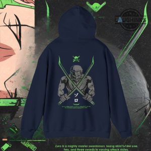 one piece hoodie tshirt sweatshirt double sided roronoa zoro one piece anime shirts mens womens mighty monster swordman zoro costumes laughinks 5