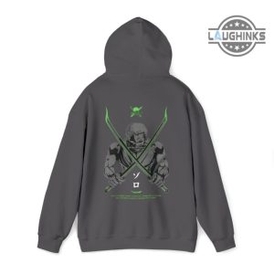 one piece hoodie tshirt sweatshirt double sided roronoa zoro one piece anime shirts mens womens mighty monster swordman zoro costumes laughinks 6