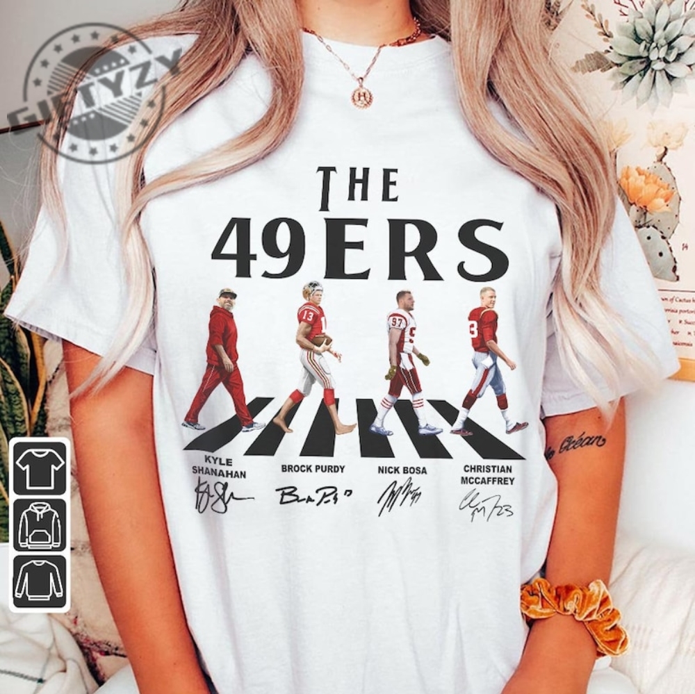 49ers Walking Abbey Road Signatures Shirt, hoodie, sweater, long sleeve and  tank top