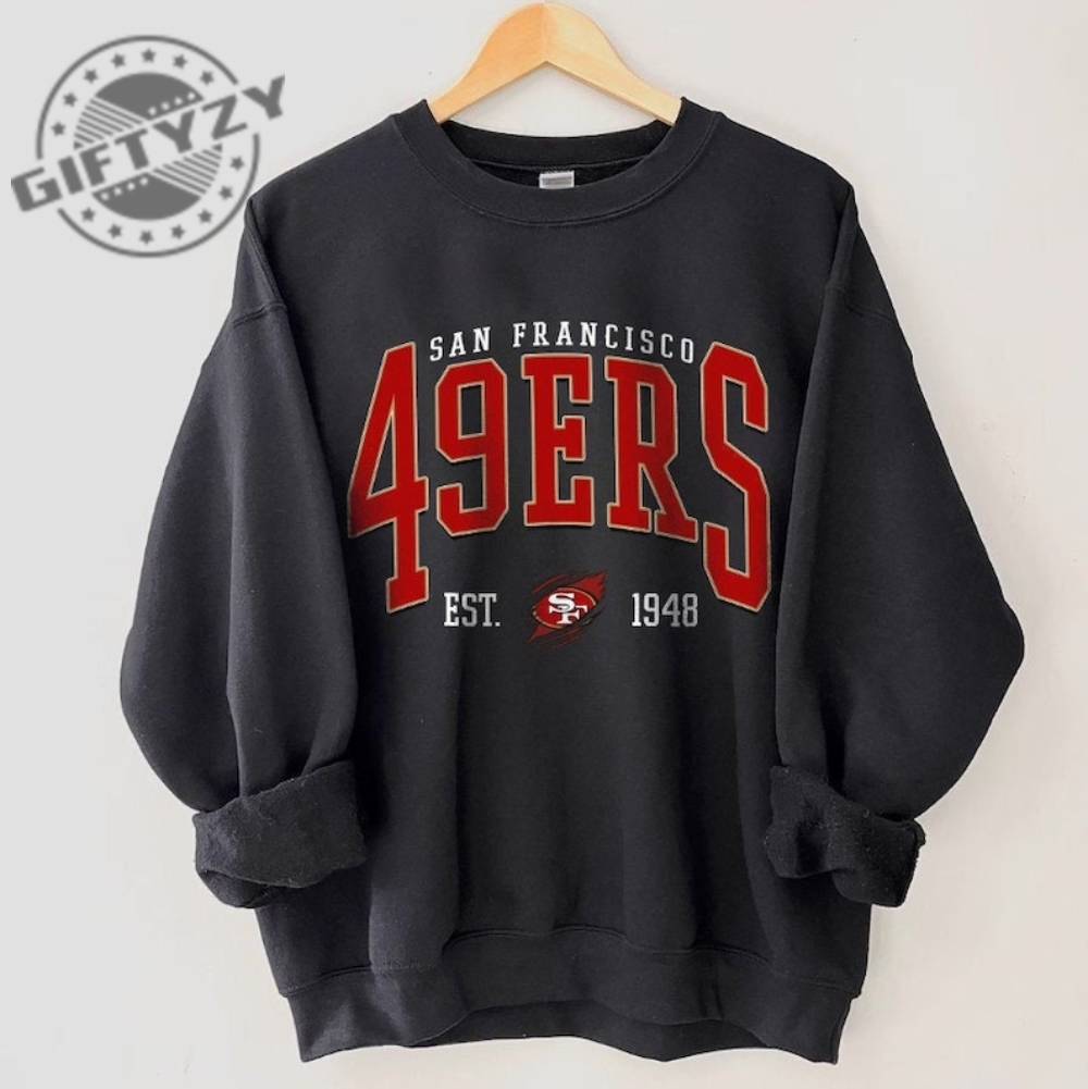 San Francisco Football Sweatshirt Vintage Style San Francisco Football Tshirt Football Hoodie Niners Sweater Football Fan Gifts Shirt