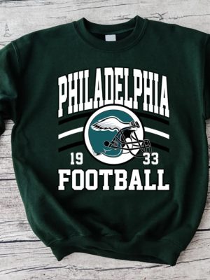 Philadelphia Football Crewneck Sweatshirt Hoodie Tshirt Game Day Pullover Eagle 90S Style Football Crewneck revetee 5