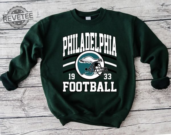 Philadelphia Football Crewneck Sweatshirt Hoodie Tshirt Game Day Pullover Eagle 90S Style Football Crewneck revetee 5