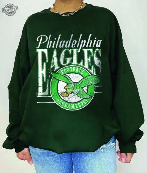 Philadelphia Football Crewneck Unisex Sweatshirt Tshirt Retro 90S Philadelphia Pennsylvania Shirt Eagles Football Tshirt Go Birds Tee revetee 3