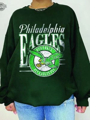 Philadelphia Football Crewneck Unisex Sweatshirt Tshirt Retro 90S Philadelphia Pennsylvania Shirt Eagles Football Tshirt Go Birds Tee revetee 3