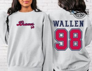 98 braves morgan wallen shirt hoodie sweatshirt double sided 98 braves sweatshirt mens womens 98 atlanta braves shirts 1998 braves season tshirt country music gift laughinks 1