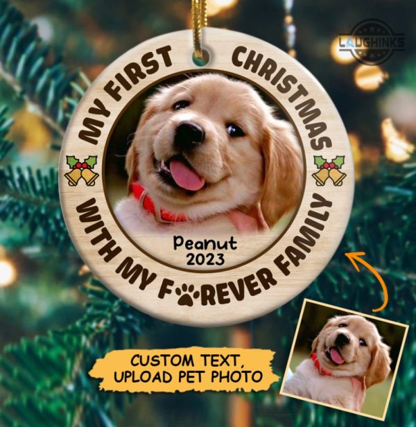 dogs first christmas ornament cats first christmas ornament double side my first christmas with my forever family custom tree decorations gift upload photo laughinks 1
