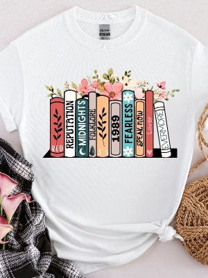 Music Albums As Books Tshirt Concert Shirt Fan Shirt Lover Merch Tee Music Shirt Floral Ts Merch Top Music Fan Album Tshirt Taylor Swift Amc Merchandise Amc Eras Tour Merch revetee 3