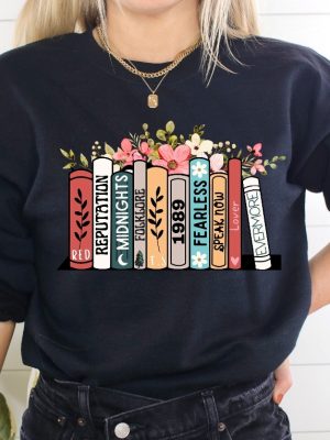 Music Albums As Books Tshirt Concert Shirt Fan Shirt Lover Merch Tee Music Shirt Floral Ts Merch Top Music Fan Album Tshirt Taylor Swift Amc Merchandise Amc Eras Tour Merch revetee 4