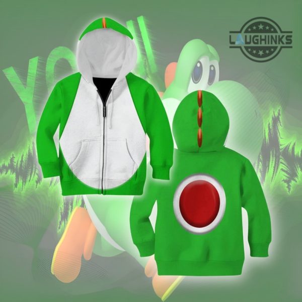 yoshi hoodie tshirt sweatshirt sweatpants all over printed super mario yoshi halloween costume yoshi costumes adults kids game super mario bros cosplay green suit laughinks 3