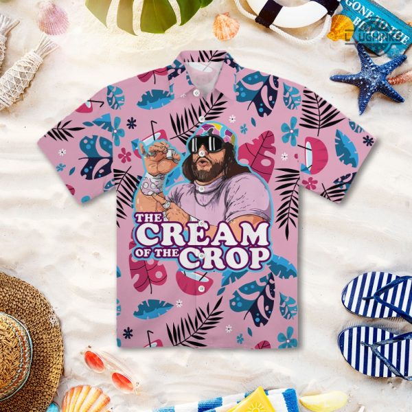 macho man hawaiian shirt and shorts the cream of the crop randy savage tropical aloha shirt macho man wwe halloween costumes laughinks 1